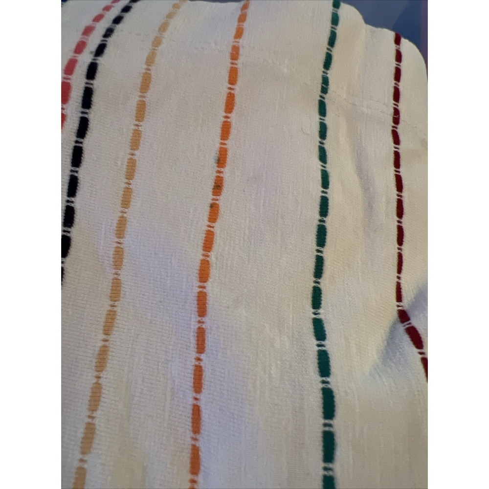 Anthem Of The Ants Girls Dress Size 10 Multi Color Stripes Pompom Sleeves Tan - Picture 9 of 10